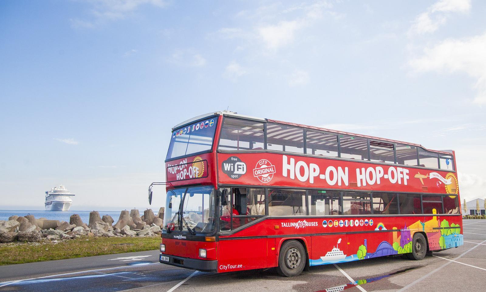Blue and Red Line Bus Logo - Tallinn City Tour Hop On Hop Off. Red Line – city centre, Estonia