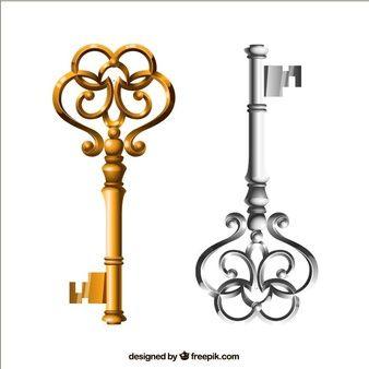 Ornate Three Crossed Keys Logo - Keys Vectors, Photo and PSD files