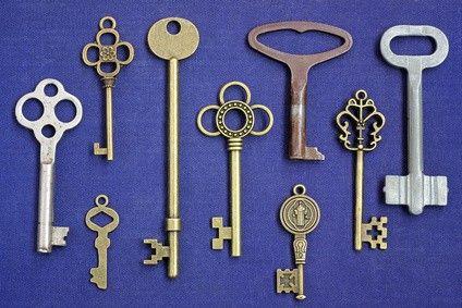 Ornate Three Crossed Keys Logo - Key Symbolism and Meaning - a Lucky Symbol and Talisman