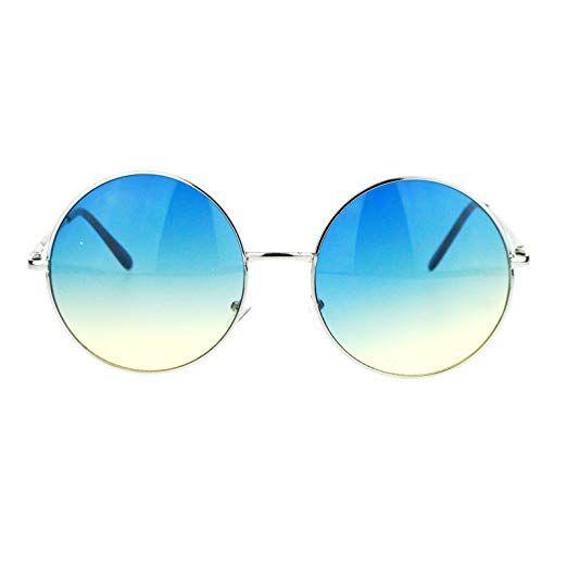 Hippie Glasses Logo - Amazon.com: Hippie Retro Groovy Gradient Oversize Circle Lens Round ...