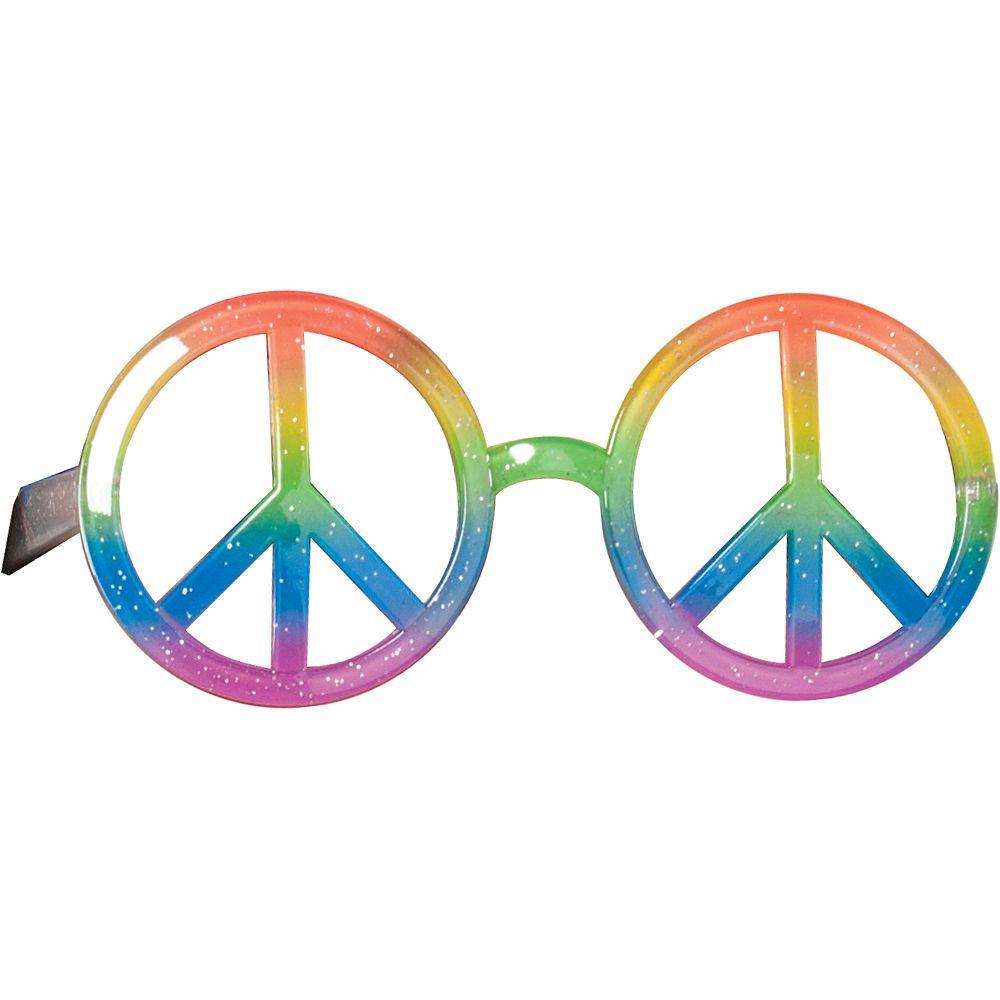 Hippie Glasses Logo - Hippie Peace Sign Glasses | Party City