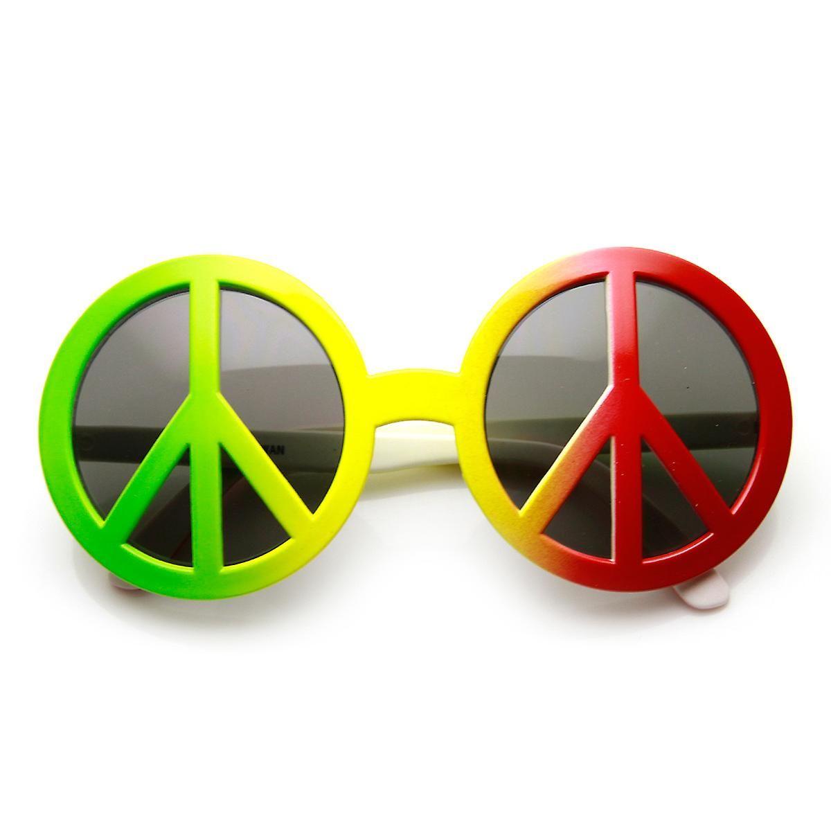 Hippie Glasses Logo - Peace Sign 70's Era Hippie Free Love Woodstock Novelty Costume Party