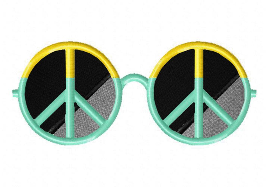 Hippie Glasses Logo - Hippie Sunglasses Includes Both Applique and Stitched