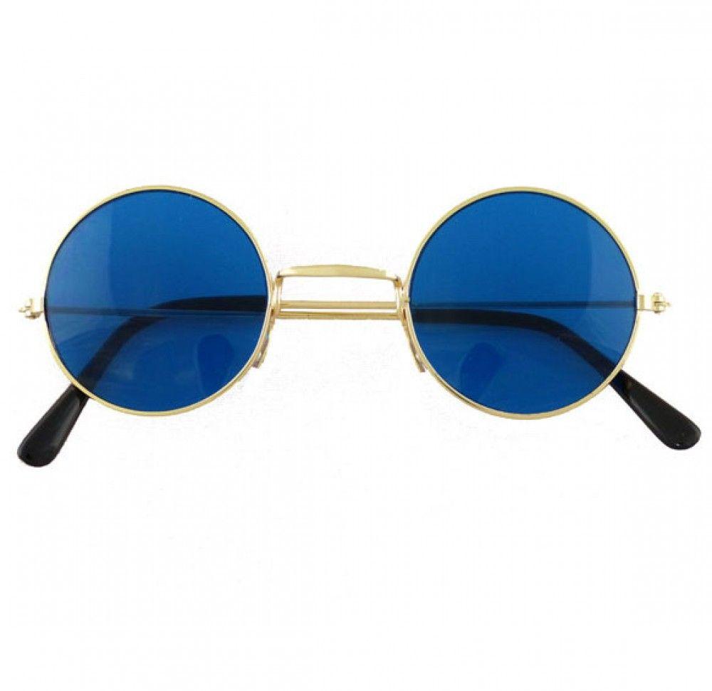 Hippie Glasses Logo - 60s Blue Hippie Glasses