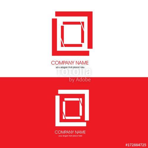 Red and White Corporate Logo - Vector abstract icon. Corporate identity. Design elements. Red and ...