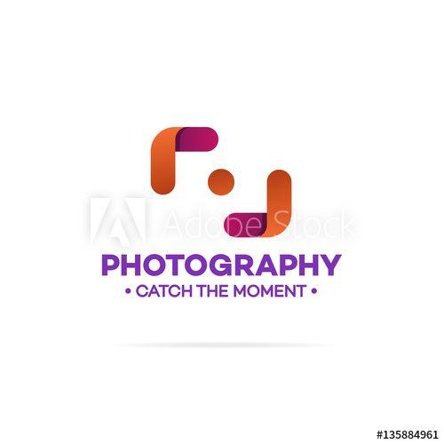 Red and White Corporate Logo - Photography logo orange and red color isolated on white background ...