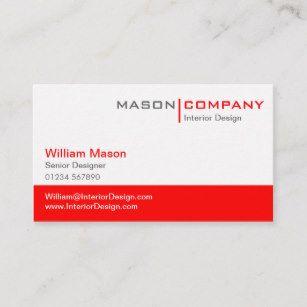 Red and White Corporate Logo - Simple Modern Red White Design Business Cards | Zazzle UK