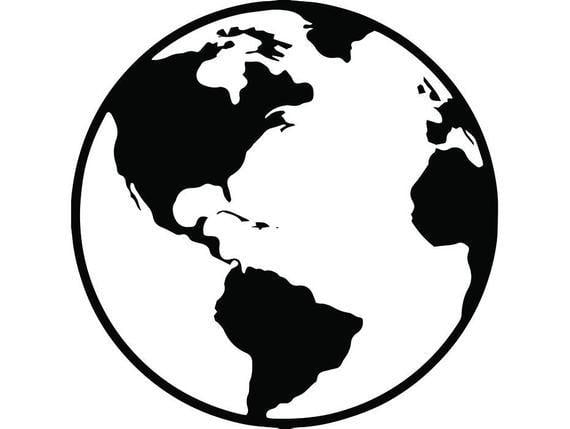 Black Globe Logo - World Map 1 Earth Country National Nation Flag Symbol School | Etsy