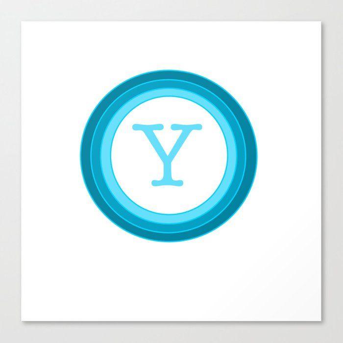 As Green and Blue Letter Y Logo - Blue letter Y Canvas Print by madebymaddy | Society6