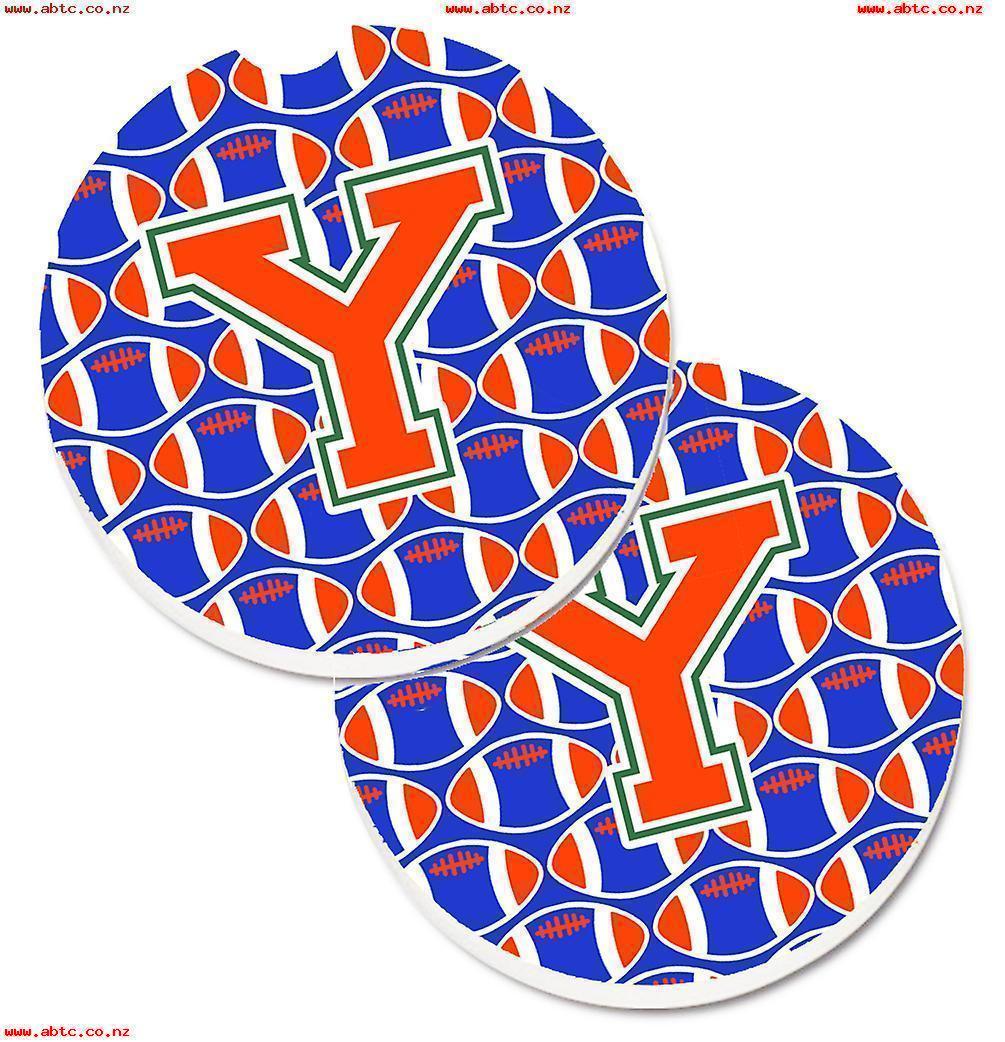 As Green and Blue Letter Y Logo - Letter Y Football Green, Blue and Orange Set of 2 Cup Holder Car ...