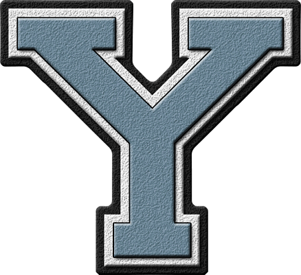 As Green and Blue Letter Y Logo - Presentation Alphabets: Columbia Blue Varsity Letter Y