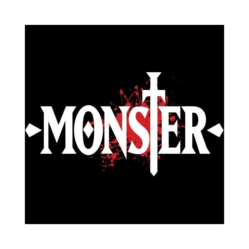 Red and Black Monster Logo - Tshirt manga monster logo Naoki Urasawa red on black