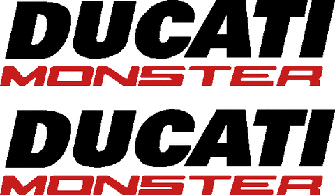Red and Black Monster Logo - DUCATI MONSTER BLACK AND RED TANK DECAL STICKERS - Collideascope