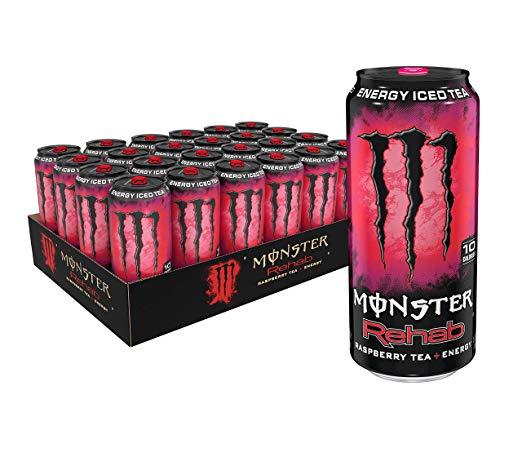 Red and Black Monster Logo - Amazon.com : Monster Rehab Energy Drink, Raspberry Tea, 15.5 Ounce