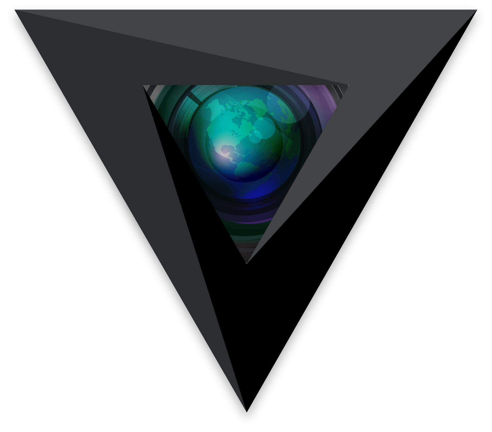 Black Globe Logo - Black V Globe Logo - Visual Earth Media