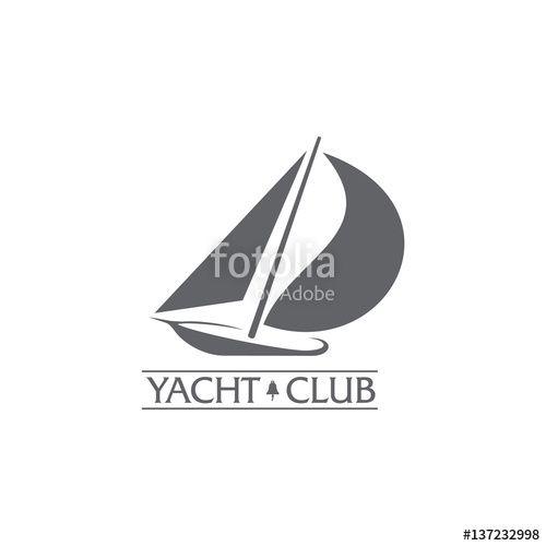 Black Sailboat Logo - Black and white graphic yacht club, sailing sport logo template with ...