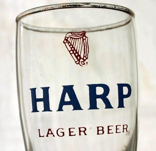 Harp Lager Logo - Vintage HARP LAGER Advertising Beer Logo Bar Glass | eBay