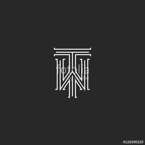 TW Logo - TW letters logo medieval monogram black and white combination
