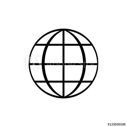 Black Globe Logo - Earth Globe logo icon. Black icon on white background. - Buy this ...