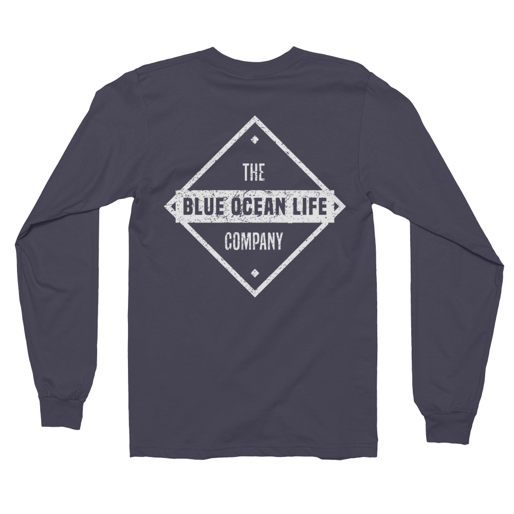 Black Sailboat Logo - Blue Ocean Life. Sailboat Logo. Unisex Long Sleeve T Shirt