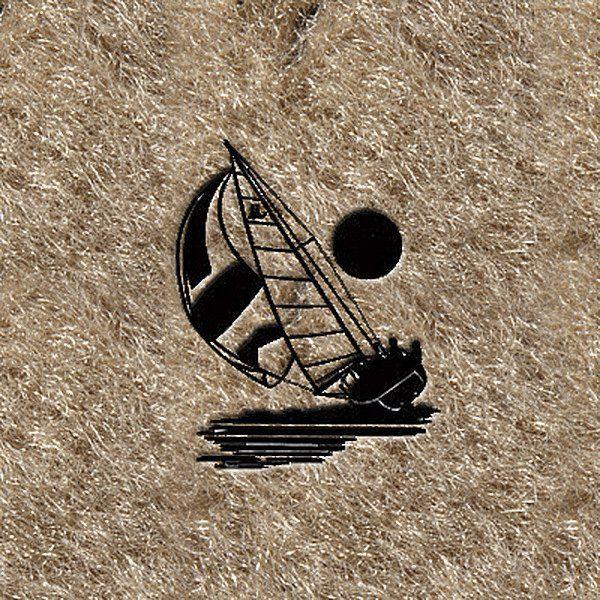 Black Sailboat Logo - DashMat® LS362 - Black 