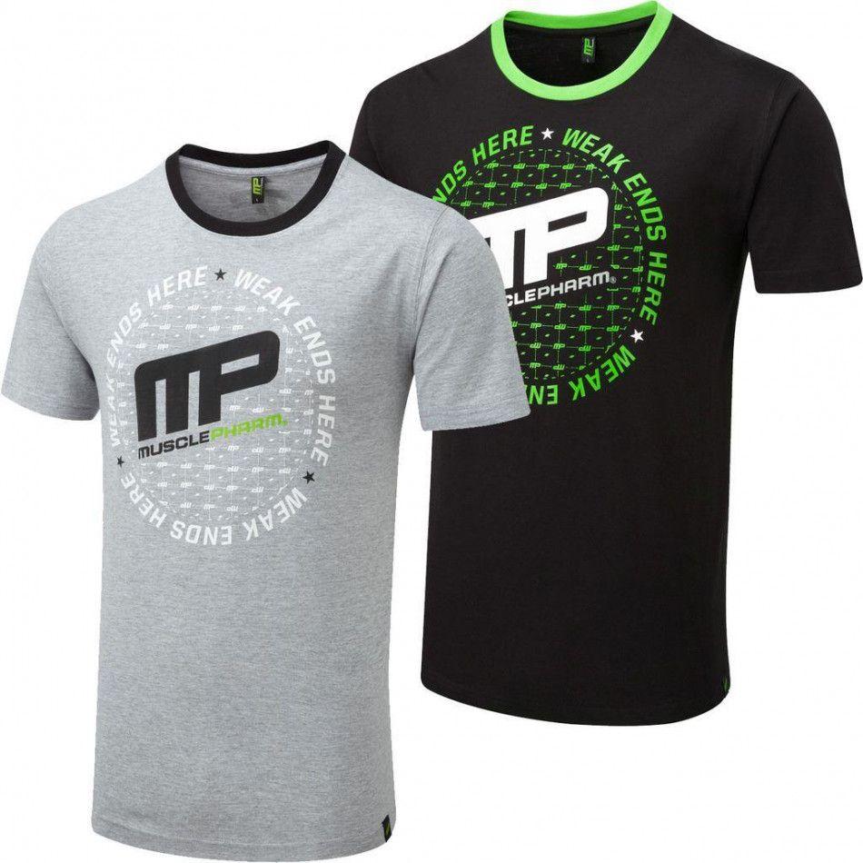 Circular Sports Logo - MusclePharm Crew Neck Circular Printed Logo Fitness T Shirt