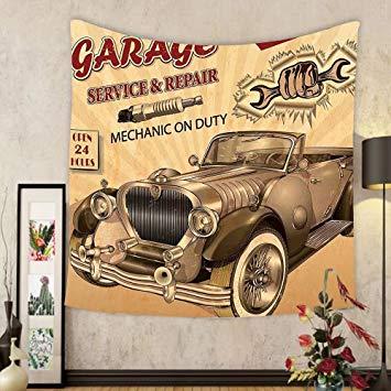Vintage Custom Auto Shop Logo - Amazon.com: Gzhihine Custom tapestry Vintage Decor Tapestry ...