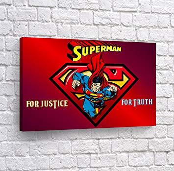 Red Quote Logo - Superman For Justice For Truth Quote Logo in Red Wall