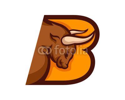 Cow Sports Logo - Modern Bull B Letter Alphabet Sports Logo. Buy Photo. AP Image