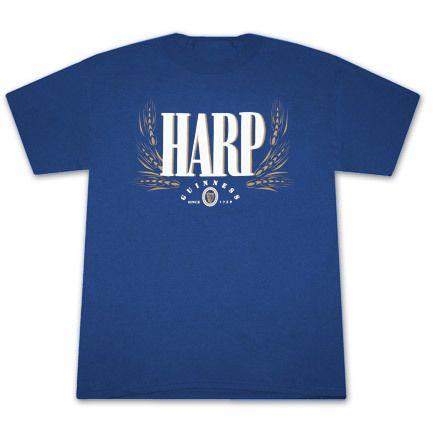 Harp Lager Logo - Harp Lager Guinness 2 Sided Blue Graphic TShirt Liquor Store