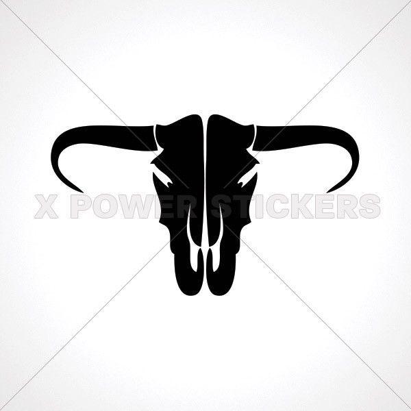 Cow Sports Logo - Decal Stickers Cow Skull Motorbike Weatherproof Sports Car 0502 ...