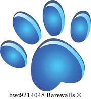 Blue Dog Paw Logo - 107 Blue dog footprint logo Posters and Art Prints | Barewalls