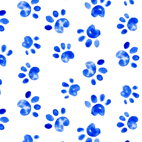 Blue Dog Paw Logo - 17-14C Large Dog Watercolor Paw Prints || Spots dots Royal Blue Pet ...