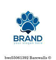 Blue Dog Paw Logo - Blue dog footprint logo Posters and Art Prints