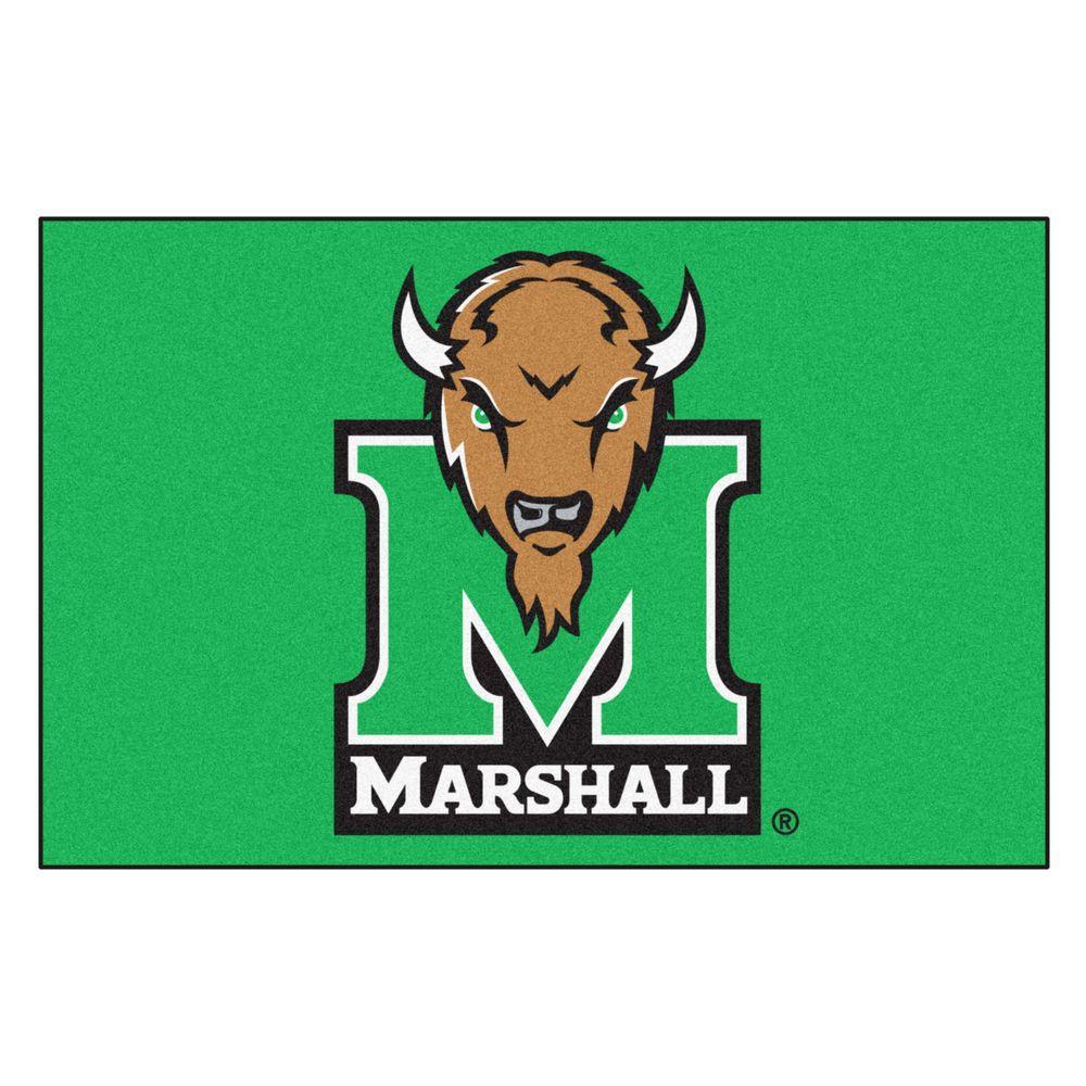 Cow Sports Logo - FANMATS NCAA Marshall University M Logo Green 2 ft. x 3 ft. Area Rug