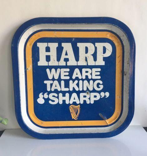 Harp Lager Logo - Old Vintage Harp Lager Brewery Pub Tray 039 We Are Talking Sharp 039