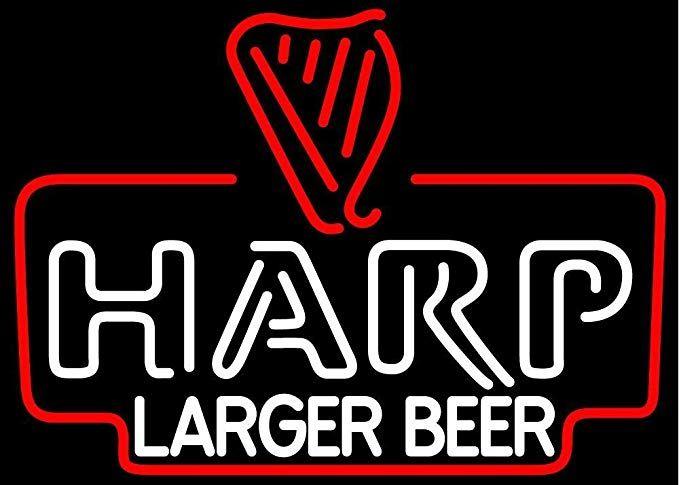 Harp Lager Logo - Harp Lager BEER BAR REAL GAS NEON GLASS TUBE LIGHT SIGN 18X15 Inches