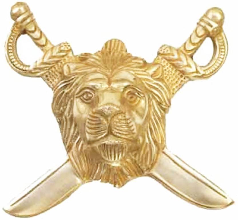 Brass Lion Logo - Almos Brass Rear Number Plate Lion Face With Back Sword Royal