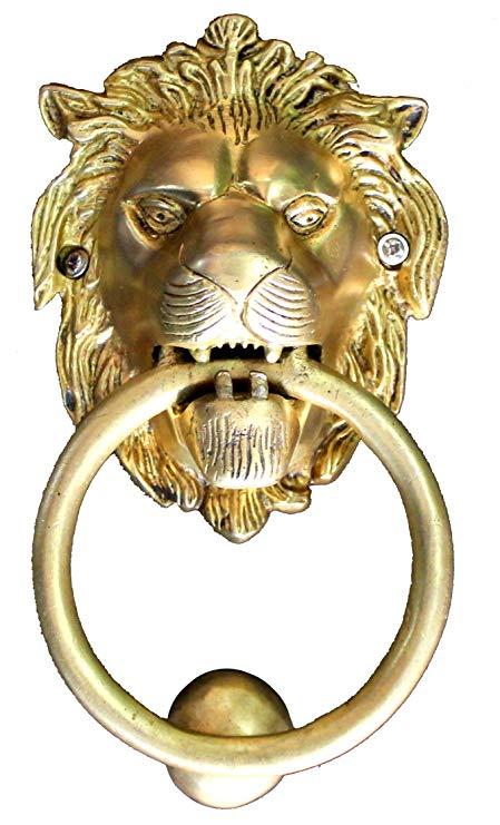 Brass Lion Logo - StonKraft Brass Lion Door Knocker Knockers Gate Knocker Door ...