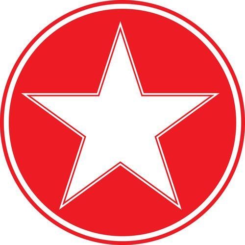 A Inside the Red Circle Logo - White star inside red circle. Public domain photo