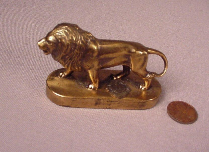 Brass Lion Logo - Vintage Lions International paperweight metal figure award Brass ...