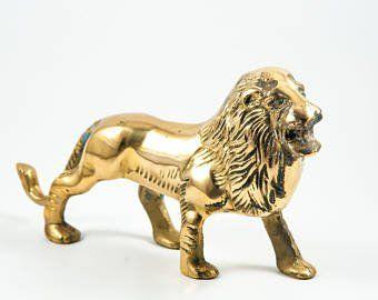 Brass Lion Logo - Brass lion figurine | Etsy