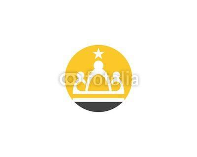 Ship & Yellow Crown Logo - Crown Logo Template vector illustration. Buy Photo. AP Image
