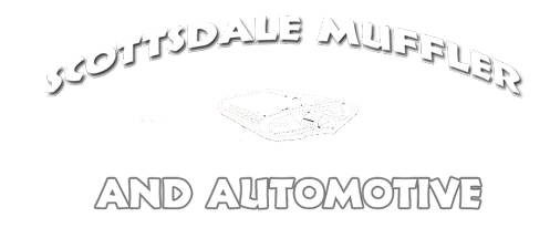 Vintage Custom Auto Shop Logo - Scottsdale Muffler & Automotive. Professional AZ Car Repairs