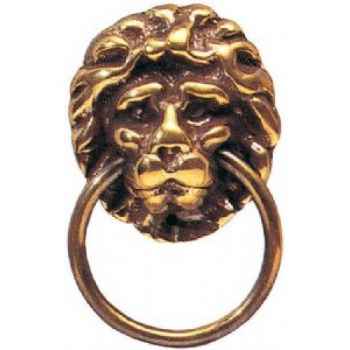 Brass Lion Logo - Armac Martin 1676 Solid Brass Lion Head Empire Ring Handles 38mm ...