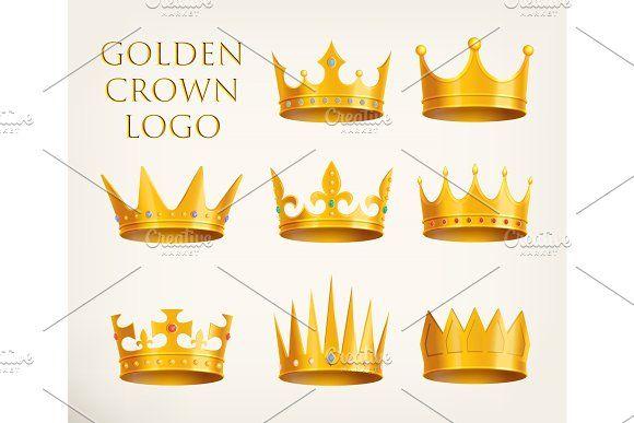 Ship & Yellow Crown Logo - Golden crowns logo ~ Illustrations ~ Creative Market