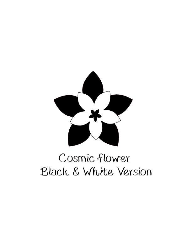 Black Flower Logo - Cosmic flower logo – black & white – AYA Templates