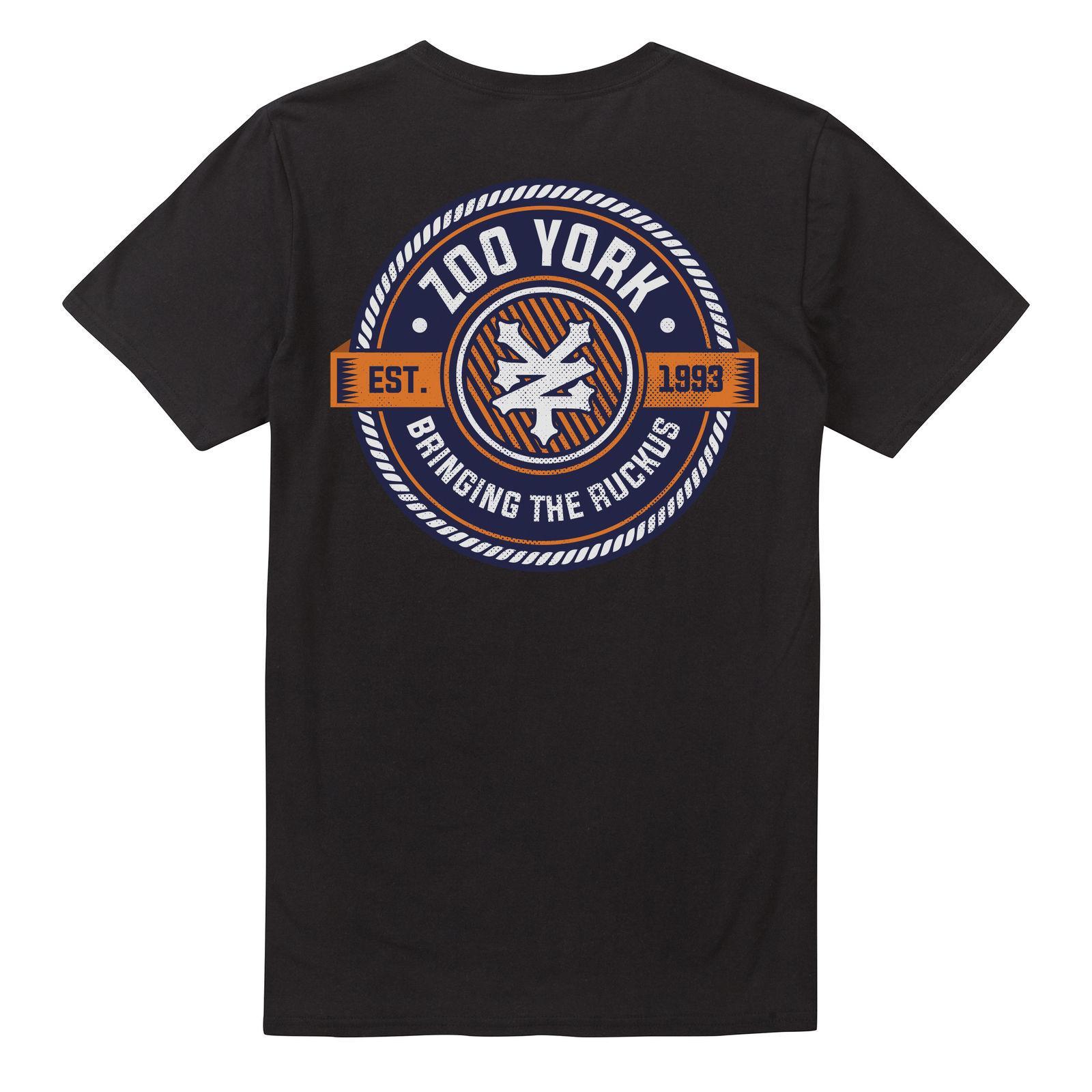 New Zoo York Logo - ZOO YORK RUCKUS EMBLEM MENS T SHIRT BLACK Funny Unisex Casual Crazy ...