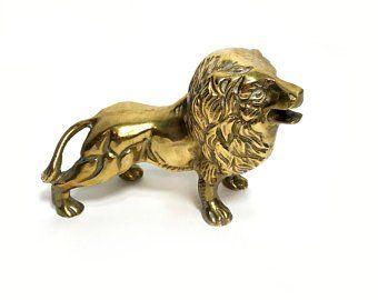 Brass Lion Logo - Brass lion figurine | Etsy
