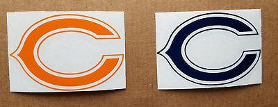 Bears C Logo - CHICAGO BEARS C logo 3 Blue or Orange Vinyl Decal Truck Car